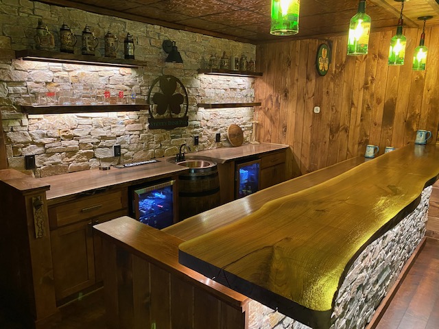 Custom reclaimed wood countertop